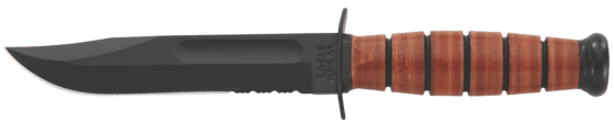 KA-BAR USMC Short 5.25" Clip Point Fixed Utility Knife with Serrated Edge